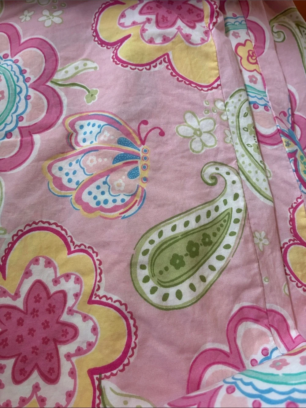 Pottery Barn Kids Pink Floral Paisley Duvet Cover Size Full/Queen